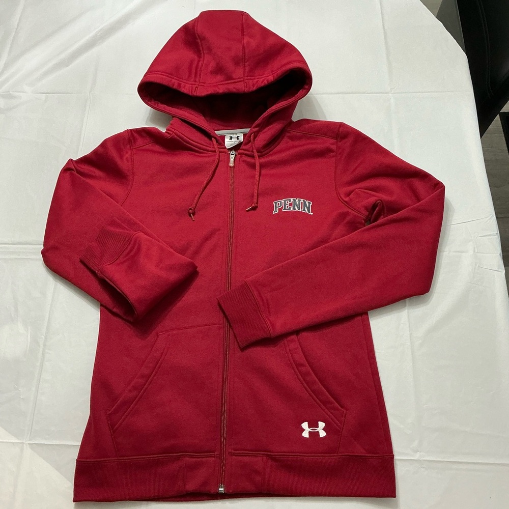 Under Armour Red Penn Quakers Pennsylvania Full Zip Hoodie Men’s Small